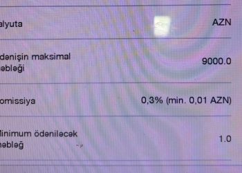 E-manat terminallarında karta mədaxil zamanı 0,3% komissiya tutulur FOTO