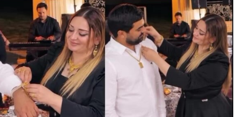 Pünhan Piriyevə qayınatası və qayınanası 1 kq yarım qızıl hədiyyə etdi